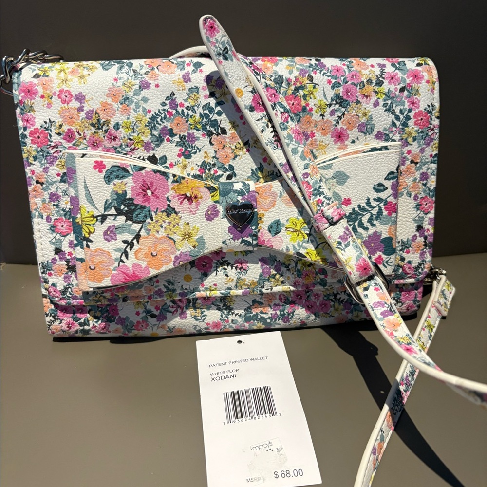 Betsey Johnson Dani Floral Printed Crossbody with Bow